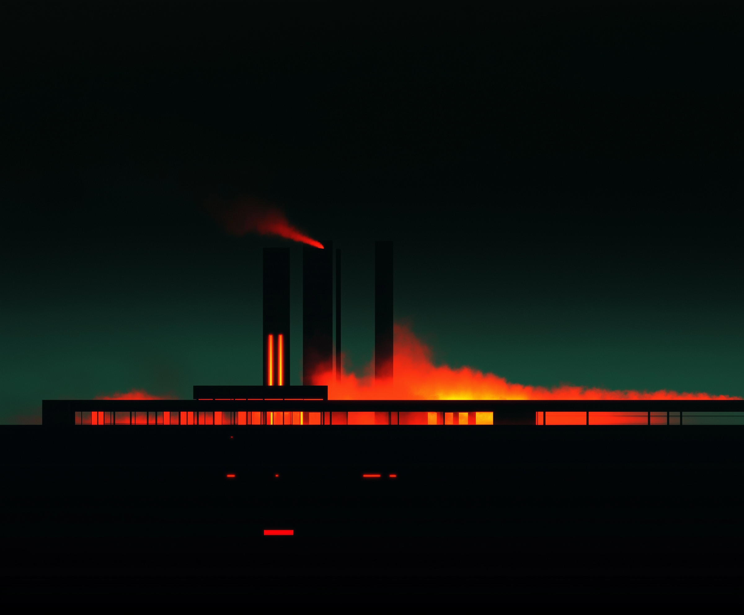 Abstract illustration of an illuminated night scene